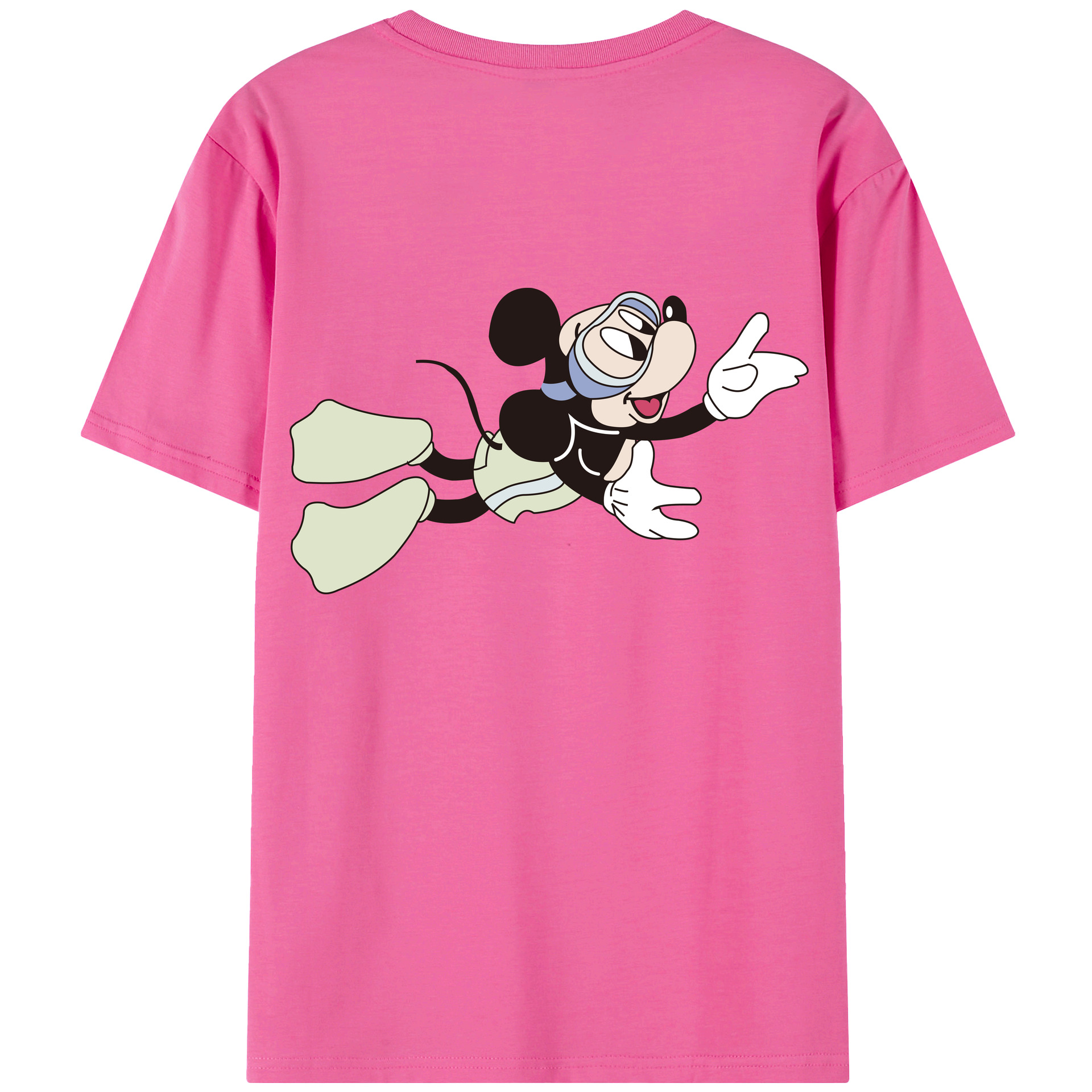 ミッキーマウス Mickey Mouse レディース半袖Tシャツ(バックプリント)